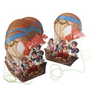 Mamelok Press Frieze Garland Children in Hot Air Balloon Made in England
